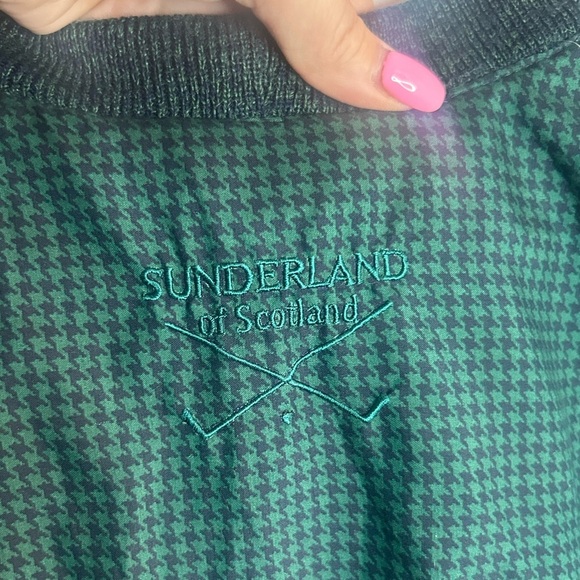 SUNDERLAND OF SCOTLAND, size XL, mens weather beater tartan plaid golf pullover - Picture 8 of 9
